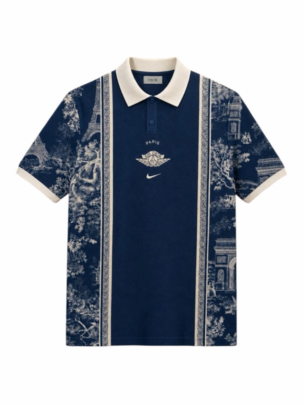 Nike Men’s Navy and Cream Paris Polo Shirt